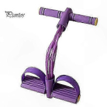 (purple) Multi-Function Resistance Band Set with 6 Tubes for Yoga Stretching Home Gym Workouts