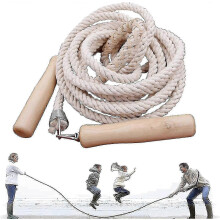 (7m) Corde à sauter multijoueur en équipe avec poignée en bois (3-10 m)