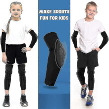 (YS) Barn/ungdoms Honeycomb knä- och armbågsskydd för basket, fotboll, volleyboll och mer