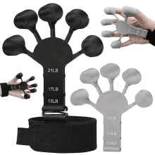 (1Pcs Grey x1Pcs Black, Full Style) 6 motståndsnivåer gitarr fingerstyrketränare handterapienhet