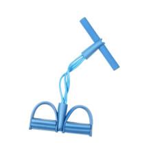 (Blue Four Tube) Foot Pedal Resistance Band Tension Rope Full Body Workout Exercise Band