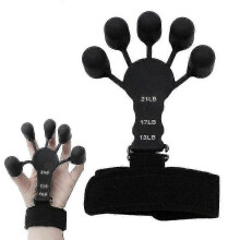 (1Pcs Black, Full Style) 6 Resistance Levels Guitar Finger Strength Trainer Hand Therapy Device