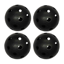 (Black) 4x Competition Floorball Balls 26 Holes Portable Unihockey