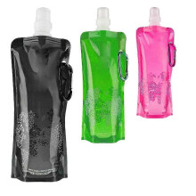 (1 black and 1 rose) 2x 500ml sammenleggbar drikkevannspose for camping, sykling, løping, utendørsaktiviteter
