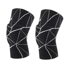 (Black, M) Shock Absorbing Kids Basketball Knee Pads Breathable Nylon Protective Black S