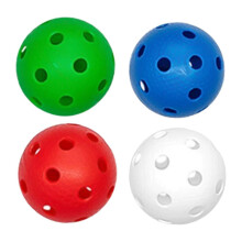 (Blue Green Red White) 4 balles de floorball de compétition, 26 trous, balle de floorball portable