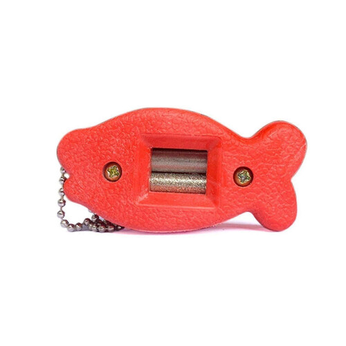 (Red) Handheld Diamond Ice Skate Sharpener for Hockey & Figure Skating