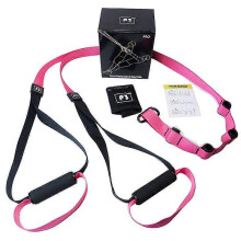 (Pink 12) Système d'entraînement en suspension tout-en-un TRX - Salle de sport à domicile avec accès au club d'entraînement TRX