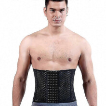 (Black, 3XL) Herr Steel Bone Midjetränare Korsett Svettbälte Magkontroll Fitness Body Shaper