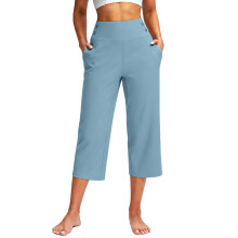 (skyblue, XL) Legging de yoga court taille haute pour femme, jambes droites, noir, taille S