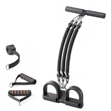(Black, 75 Pounds) Motståndsbandset med pedaler elastiskt dragrep för yogastretching hemmagymträning