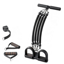 (Black, 100 Pounds) Motståndsbandset med pedaler elastiskt dragrep för yogastretching hemmagymträning