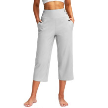 (White, M) Legging de yoga court taille haute pour femme, jambes droites, noir, taille S
