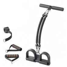(Black, 50 Pounds) Motståndsbandset med pedaler elastiskt dragrep för yogastretching hemmagymträning