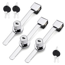 3Pcs Reptile Vivarium Lock, Ratchet Display Cabinet Lock Cabinet Locks with Key Glass Door Lock for Terrarium Showcase