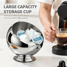 Coffee Pod Holder - Large Capacity Metal K Cup Serve for Pod Storage Container with Silver Finish
