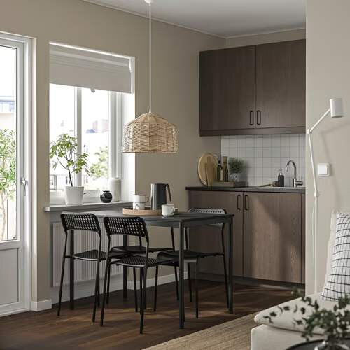 IKEA SANDSBERG Table & 4 Chairs Black 1