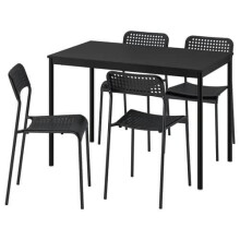 IKEA SANDSBERG Table & 4 Chairs Black