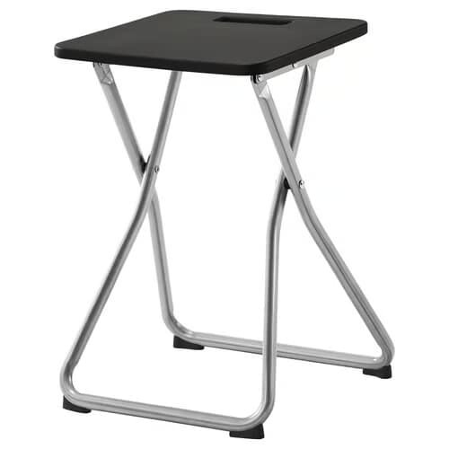 IKEA GUNDE Black Folding Stool