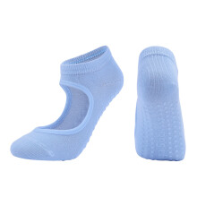 Women Pilates Grip Socks Slip Resistant Pilates Socks Full Toe Socks Ankle Socks Blue