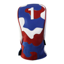 Golf Headcover Soft Plush Lining Dustproof Fit Square Mallet Putters PU Texture Blue No. 1