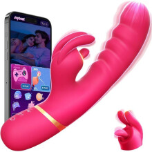 Medical-Grade Silicone Rabbit Vibrator, 12 Modes, 23 cm Thick Shaft, App Control, Discreet and Powerful for Women