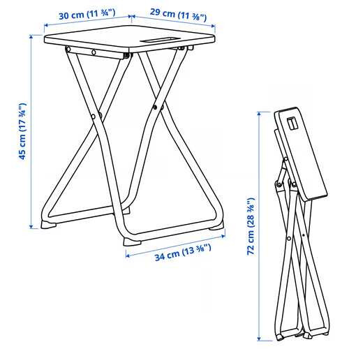IKEA GUNDE Black Folding Stool 2
