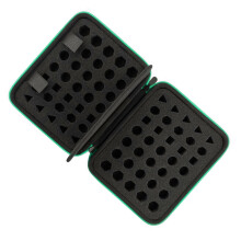 Travel Friendly Dices Organizers Box with Partitioned Tray and Comfortable Handle Green
