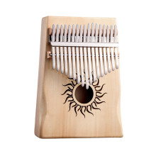 17/21 Keys Thumb Piano Portable Wood Finger Piano for Kids Adults Log color 17 sounds