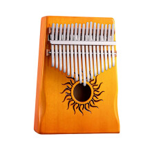 Portable Wood Pocket Thumb Piano 17/21 Key Thumb Piano Musical Finger Yellow 17 sounds