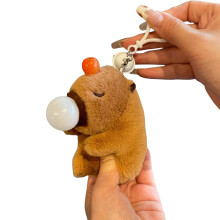 Stylish Capybara Plush Bag Decoration Squeeze Keychain For Trendsetters And Kids Style1