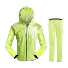 Waterproofed Bicycles Rain Ponchos Light weight Reusable Hooded Rain Capes Green XXL