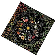 Luxurious Velvets Tarots Cloth Soft Velvets Divination Mats Mystical Symbols A 75x75cm