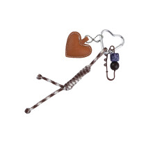 Lovely Heart Keyholders Braided Rope Keychain Bag Charm Keyring Car Key Chains 2