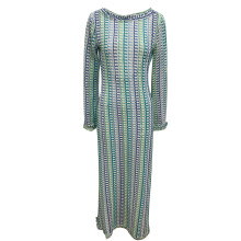 Long Sleeve Swimsuit Coverup Dress Hollow Out Crochet Swimwears Coverup Dress Sky Blue S