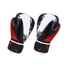 Sparring Training Gloves Leather Kickboxing Gloves Long Wrist Wrap for Men Black 10oz