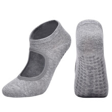 Women Pilates Grip Socks Slip Resistant Pilates Socks Full Toe Socks Ankle Light gray