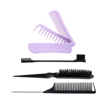 4Pcs Hair Brushes Set for Styling,Edge & Back Brushing Teasing Hair Brush Gifts Purple