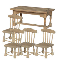 Miniature Dining Table Chair Scale Scene Display Accessory For Dollhouses Decors All Set