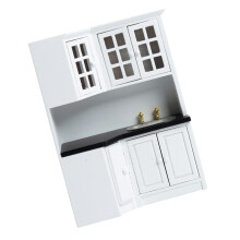 Realistic Furniture Miniature Kitchen Cabinet for 1/12 Dollhouses Decorations White