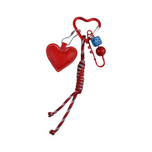 Lovely Heart Keyholders Braided Rope Keychain Bag Charm Keyring Car Key Chains 4
