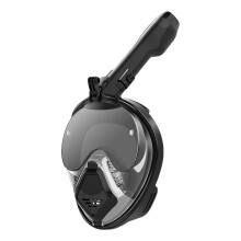 Underwater Scubas Whole Face Snorkel Mask Snorkeling Mask for Men and Women Black