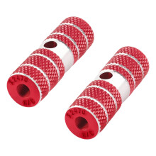 2pcs Bicycles Bike Pedals Shafts Aluminum Alloys Stunts Foot Pegs Pedals Red