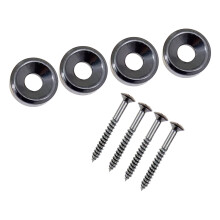 4Pcs Guitar Body Neck Fixed Mounting Screw Neck Joint Bushing Ferrule & Bolts Black