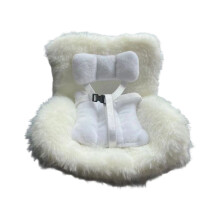 Plush Figure Dolls Car Seat For 4-7inch Collectible Vehicle Desktop  Beige color