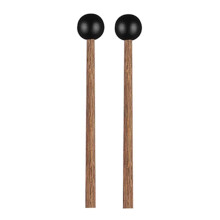 1Pair Steel Tongue Drum Mallet Drum Stick Rubber Drumsticks with Wood Handle Black