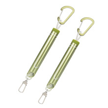 2pcs Fishing Lanyard Tube Coiled Lanyard with Metal Clip for Pliers Fly Fishing Green