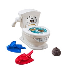 Toilet Trick Toy Flush Halloween Poop Stool Toy Fun Prank Realistic Catapult