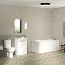 Bathroom Suite 1600mm Square Bathtub With 550mm Freestanding Vanity and Toilet