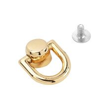 Fashionable Gold D Rings Stud for Handbag and Wallet Purse Craft Accessories Gold